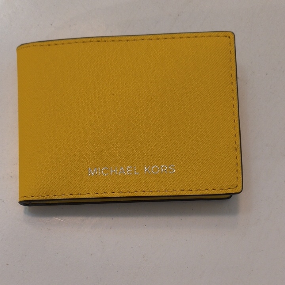 Michael Kors Yellow Saffiano Leather Money Clip